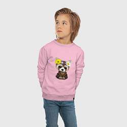 Свитшот хлопковый детский Мир - Красная Панда, цвет: светло-розовый — фото 2