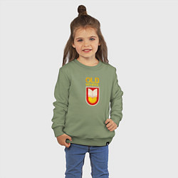 Свитшот хлопковый детский Old School emblem, цвет: авокадо — фото 2