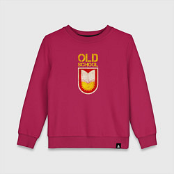 Свитшот хлопковый детский Old School emblem, цвет: маджента
