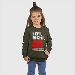 Свитшот хлопковый детский Left righte good night, цвет: хаки — фото 2