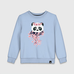 Свитшот хлопковый детский Панда в сакуре, цвет: мягкое небо