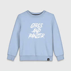 Свитшот хлопковый детский Girls und Panzer logo, цвет: мягкое небо