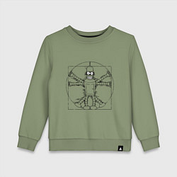 Свитшот хлопковый детский Vitruvian Bender, цвет: авокадо