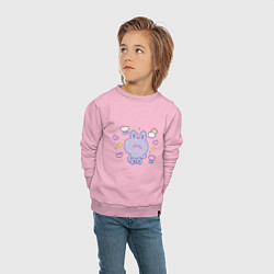 Свитшот хлопковый детский Кролик - Мечтатель, цвет: светло-розовый — фото 2