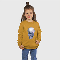 Свитшот хлопковый детский Большой череп, цвет: горчичный — фото 2