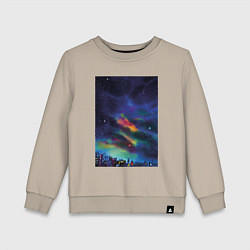 Свитшот хлопковый детский Звездная рапсодия, цвет: миндальный