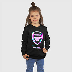 Свитшот хлопковый детский Arsenal FC в стиле glitch, цвет: черный — фото 2
