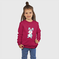 Свитшот хлопковый детский Привет от кролика, цвет: маджента — фото 2