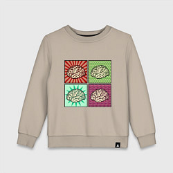 Свитшот хлопковый детский Brains condition, цвет: миндальный