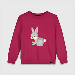 Свитшот хлопковый детский Кролик и сердечко, цвет: маджента