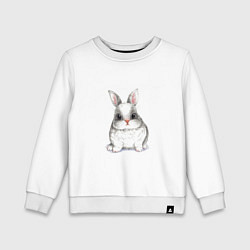 Свитшот хлопковый детский Милый белый кролик, цвет: белый