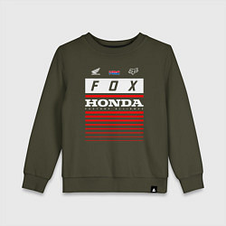Свитшот хлопковый детский Honda racing, цвет: хаки