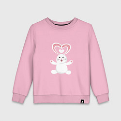 Свитшот хлопковый детский Влюблённый кролик, цвет: светло-розовый