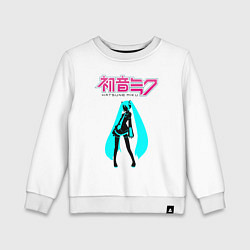 Свитшот хлопковый детский Вокалоид Хацуне Мику, цвет: белый