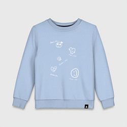 Свитшот хлопковый детский BTS - Permission to Dance, цвет: мягкое небо