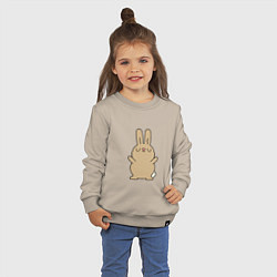 Свитшот хлопковый детский Rabbit chill, цвет: миндальный — фото 2