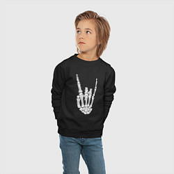 Свитшот хлопковый детский Рука скелета - рок, цвет: черный — фото 2