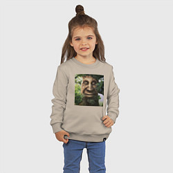 Свитшот хлопковый детский Wise Mystical Tree, цвет: миндальный — фото 2