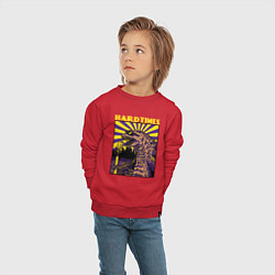 Свитшот хлопковый детский Динозавр с микрофоном поп арт, цвет: красный — фото 2