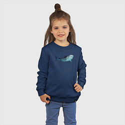 Свитшот хлопковый детский Realistic shark, цвет: тёмно-синий — фото 2