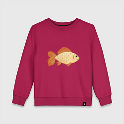 Свитшот хлопковый детский Рыбка Золотая, цвет: маджента