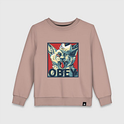 Свитшот хлопковый детский Царь людей - подчиняйтесь, цвет: пыльно-розовый