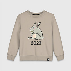 Свитшот хлопковый детский Большой кролик 2023, цвет: миндальный