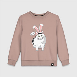 Свитшот хлопковый детский Кролик Бендер - 2023, цвет: пыльно-розовый