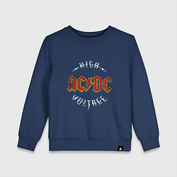 Свитшот хлопковый детский AC-DC Высокое напряжение, цвет: тёмно-синий