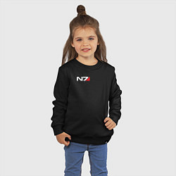 Свитшот хлопковый детский Логотип N7, цвет: черный — фото 2