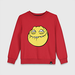 Свитшот хлопковый детский Smiley trollface, цвет: красный