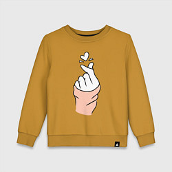 Свитшот хлопковый детский Hand click, цвет: горчичный