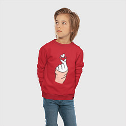 Свитшот хлопковый детский Hand click, цвет: красный — фото 2