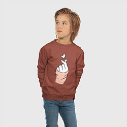 Свитшот хлопковый детский Hand click, цвет: кирпичный — фото 2