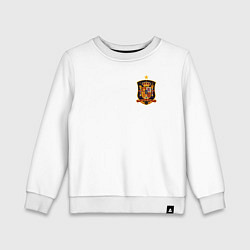 Свитшот хлопковый детский Сборная Испании логотип, цвет: белый