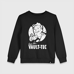 Свитшот хлопковый детский Vault boy - join the vault tec, цвет: черный