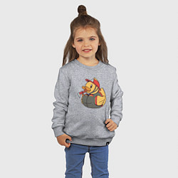 Свитшот хлопковый детский Резиновая утка пожарный, цвет: меланж — фото 2