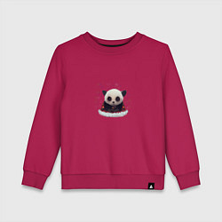 Свитшот хлопковый детский Понурый панда, цвет: маджента