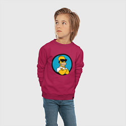 Свитшот хлопковый детский Гомер Симпсон - крутой чувак, цвет: маджента — фото 2