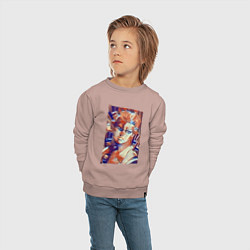 Свитшот хлопковый детский Йошикаге Кира - серийный убийца, цвет: пыльно-розовый — фото 2
