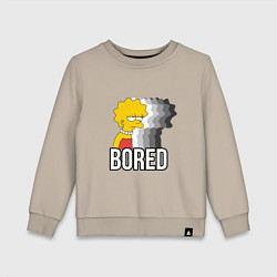 Свитшот хлопковый детский Лиза Симпсон - bored, цвет: миндальный
