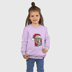 Свитшот хлопковый детский Pug merry christmas, цвет: лаванда — фото 2