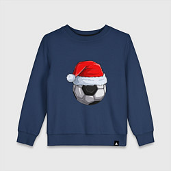 Свитшот хлопковый детский Новогодний футбол, цвет: тёмно-синий