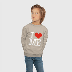 Свитшот хлопковый детский I love me, цвет: миндальный — фото 2