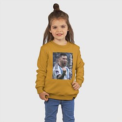 Свитшот хлопковый детский Viva la Argentina - Lionel Messi - world champion, цвет: горчичный — фото 2