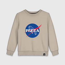 Свитшот хлопковый детский Nasa - pizza, цвет: миндальный