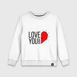 Свитшот хлопковый детский Love you sunny, цвет: белый