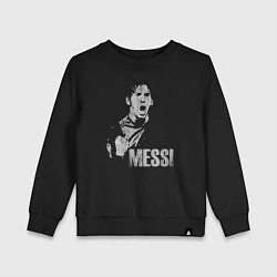 Свитшот хлопковый детский Leo Messi scream, цвет: черный