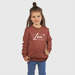 Свитшот хлопковый детский Love all day, цвет: кирпичный — фото 2