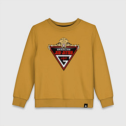 Свитшот хлопковый детский Лев борец, цвет: горчичный